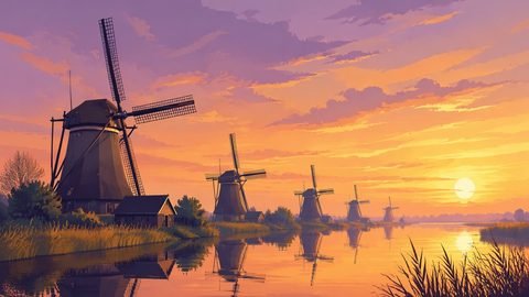 Windmills at Kinderdijk Quiz: The Netherlands' 19 Windmills